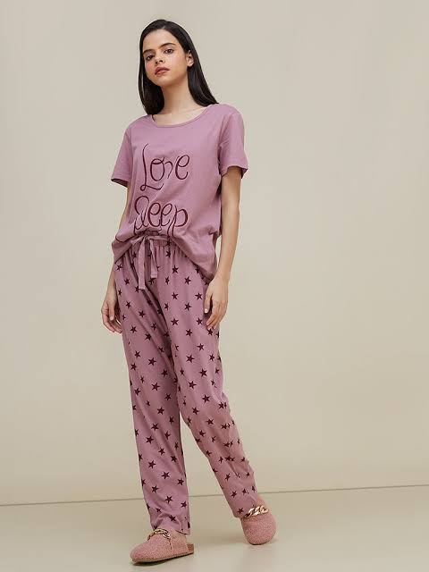 Love Sleep Printed PJ Suit